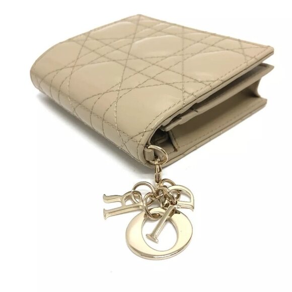 CHRISTIAN DIOR LADY DIOR Cannage Mini Wallet Compact Bifold Wallet Unused - Picture 5 of 12